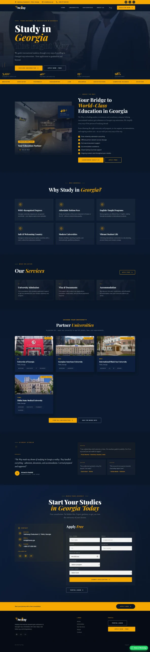 Website preview for The Way - للدراسة في جورجيا
