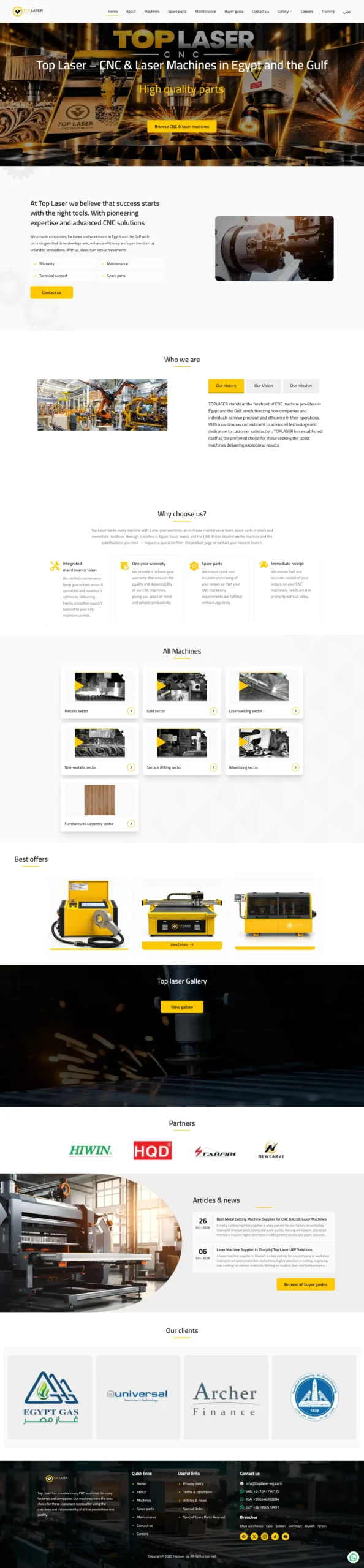Website preview for توب ليزر